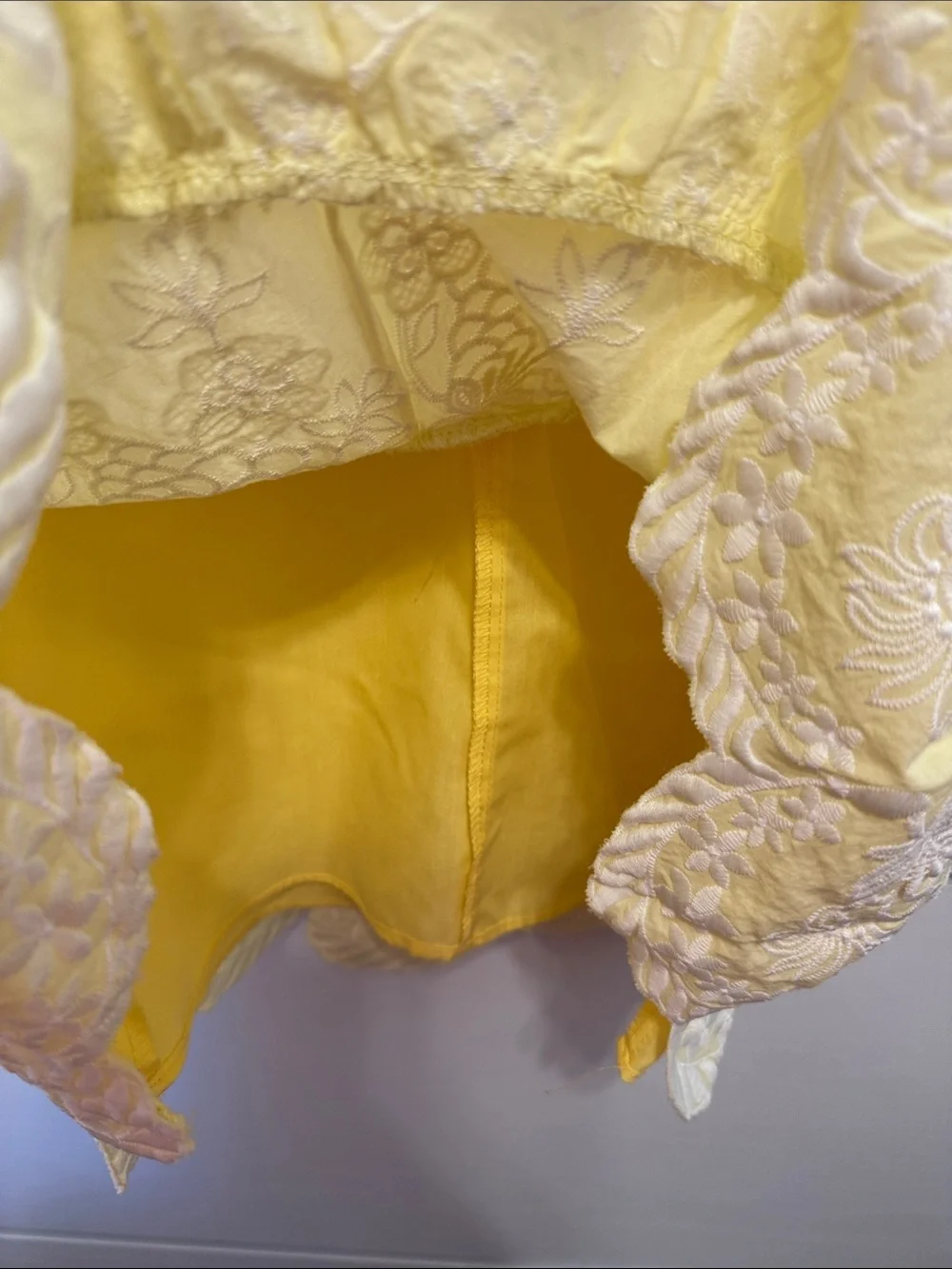 GB girls Yellow Dress with White Floral Lace